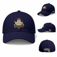 Halloween Ghost Playing Mahjong Spooky Boo Funny Costume Baseball Cap Mahjong Lover Gift