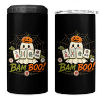 Halloween Ghost Playing Mahjong Spooky Boo Funny Costume 4 in 1 Can Cooler Tumbler Mahjong Lover Gift