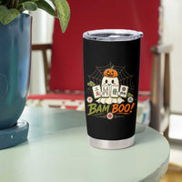 Halloween Ghost Playing Mahjong Spooky Boo Funny Costume Tumbler Cup Mahjong Lover Gift