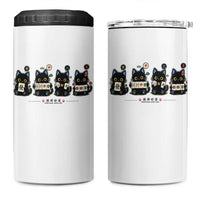 Black Cat Mahjong Lover Cute Graphic 4 in 1 Can Cooler Tumbler
