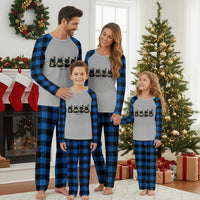 Black Cat Mahjong Lover Cute Graphic Plaid Pajama Set