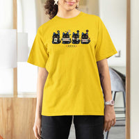 Black Cat Mahjong Lover Cute Graphic T Shirt For Women
