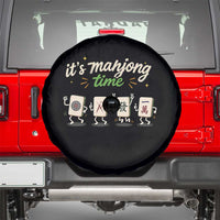 Its Mahjong Time Spare Tire Cover Funny Cartoon Mahjong Tiles Gathering Game Night