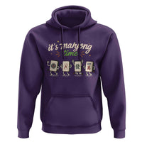 Its Mahjong Time Hoodie Funny Cartoon Mahjong Tiles Gathering Game Night