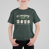 Its Mahjong Time T Shirt For Kid Funny Cartoon Mahjong Tiles Gathering Game Night