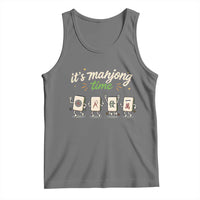 Its Mahjong Time Tank Top Funny Cartoon Mahjong Tiles Gathering Game Night