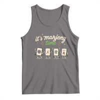 Its Mahjong Time Tank Top Funny Cartoon Mahjong Tiles Gathering Game Night