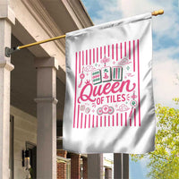 Queen Of Tiles Pink Mahjong Lover Game Night Graphic Garden Flag