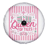 Queen Of Tiles Pink Mahjong Lover Game Night Graphic Spare Tire Cover
