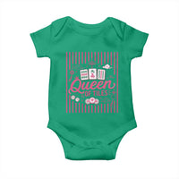 Queen Of Tiles Pink Mahjong Lover Game Night Graphic Baby Onesie