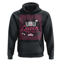 Queen Of Tiles Pink Mahjong Lover Game Night Graphic Hoodie