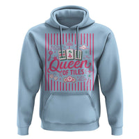 Queen Of Tiles Pink Mahjong Lover Game Night Graphic Hoodie