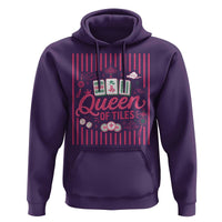 Queen Of Tiles Pink Mahjong Lover Game Night Graphic Hoodie