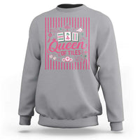 Queen Of Tiles Pink Mahjong Lover Game Night Graphic Sweatshirt