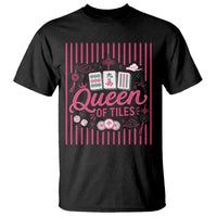 Queen Of Tiles Pink Mahjong Lover Game Night Graphic T Shirt