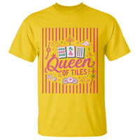 Queen Of Tiles Pink Mahjong Lover Game Night Graphic T Shirt
