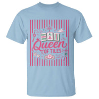 Queen Of Tiles Pink Mahjong Lover Game Night Graphic T Shirt