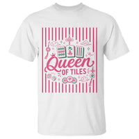 Queen Of Tiles Pink Mahjong Lover Game Night Graphic T Shirt