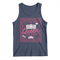 Queen Of Tiles Pink Mahjong Lover Game Night Graphic Tank Top