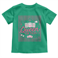 Queen Of Tiles Pink Mahjong Lover Game Night Graphic Toddler T Shirt