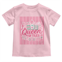 Queen Of Tiles Pink Mahjong Lover Game Night Graphic Toddler T Shirt
