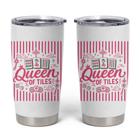 Queen Of Tiles Pink Mahjong Lover Game Night Graphic Tumbler Cup