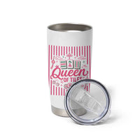 Queen Of Tiles Pink Mahjong Lover Game Night Graphic Tumbler Cup