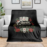 Mahjong Lovers Throw Blanket Queen Of Tiles Game Night Graphic