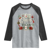 Mahjong Lovers Raglan Shirt Queen Of Tiles Game Night Graphic