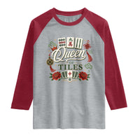 Mahjong Lovers Raglan Shirt Queen Of Tiles Game Night Graphic