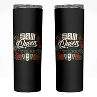 Mahjong Lovers Skinny Tumbler Queen Of Tiles Game Night Graphic