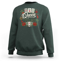 Mahjong Lovers Sweatshirt Queen Of Tiles Game Night Graphic