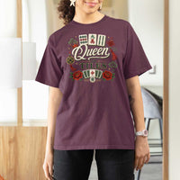 Mahjong Lovers T Shirt For Women Queen Of Tiles Game Night Graphic