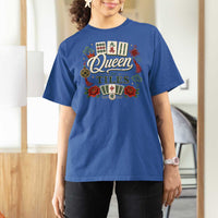Mahjong Lovers T Shirt For Women Queen Of Tiles Game Night Graphic