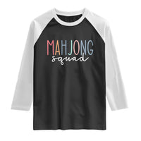 Mahjong Lovers Mahj Squad Raglan Shirt Boho Pastel Cute Game Night Graphic
