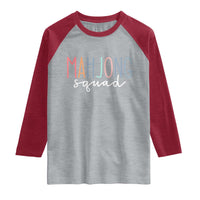 Mahjong Lovers Mahj Squad Raglan Shirt Boho Pastel Cute Game Night Graphic