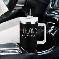 Mahjong Lovers Mahj Squad Tumbler With Handle Boho Pastel Cute Game Night Graphic