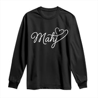 Mahjong Lovers Long Sleeve Shirt Funny Mah Jongg Heart Game Night Graphic