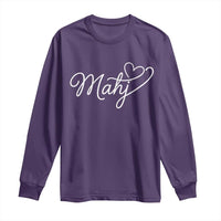 Mahjong Lovers Long Sleeve Shirt Funny Mah Jongg Heart Game Night Graphic