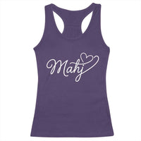 Mahjong Lovers Racerback Tank Top Funny Mah Jongg Heart Game Night Graphic