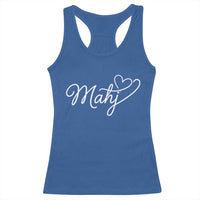 Mahjong Lovers Racerback Tank Top Funny Mah Jongg Heart Game Night Graphic
