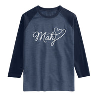 Mahjong Lovers Raglan Shirt Funny Mah Jongg Heart Game Night Graphic