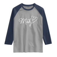 Mahjong Lovers Raglan Shirt Funny Mah Jongg Heart Game Night Graphic