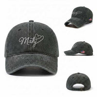 Mahjong Lovers Washed Cotton Baseball Cap Funny Mah Jongg Heart Game Night Graphic