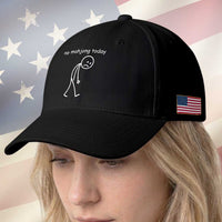 Funny Mahjong Lover Baseball Cap No Mahjong Today Sad Stickman Meme Graphic