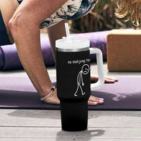 Funny Mahjong Lover Tumbler With Handle No Mahjong Today Sad Stickman Meme Graphic