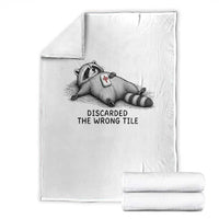 Funny Raccoon Mahjong Lovers Throw Blanket Discarded The Wrong Tile