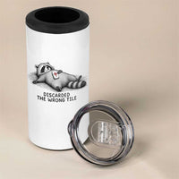 Funny Raccoon Mahjong Lovers 4 in 1 Can Cooler Tumbler Discarded The Wrong Tile