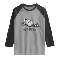 Funny Raccoon Mahjong Lovers Raglan Shirt Discarded The Wrong Tile