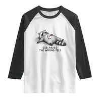 Funny Raccoon Mahjong Lovers Raglan Shirt Discarded The Wrong Tile